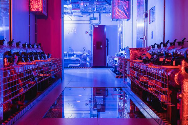 Technical equipment and cooling system of data center in room 