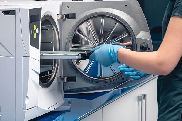Medical equipment being sterilized.