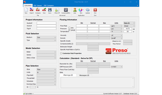 PresoCalc Sizing Software